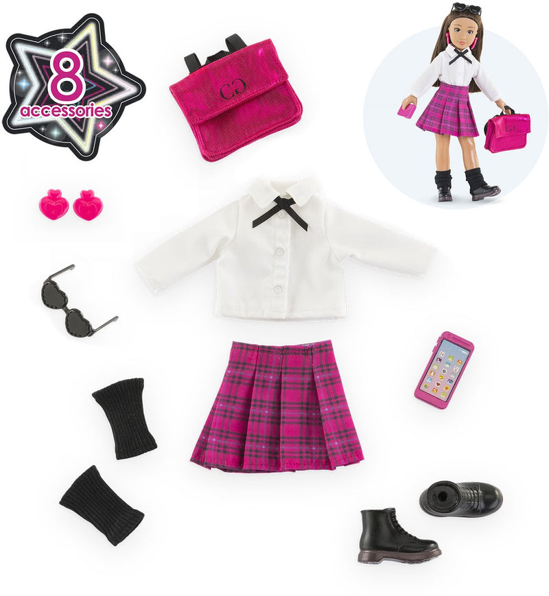 Load image into Gallery viewer, Corolle girls engelse student poppenkleren - mode accessoires set 28 cm.