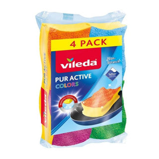 Load image into Gallery viewer, Vileda schuursponsen pur active colors 4 stuks | 4 stuks