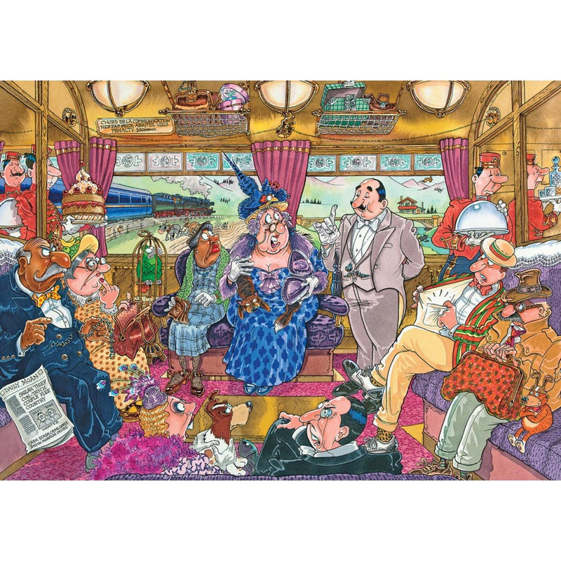 Load image into Gallery viewer, Jumbo wasgij retro mystery 9 legpuzzel - de grotere treinroof, 1000st.