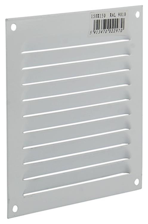 Afbeelding laden in galerijviewer, Renson 1015063 - schoepenrooster plat alu wit 150x150mm | 10 stuks