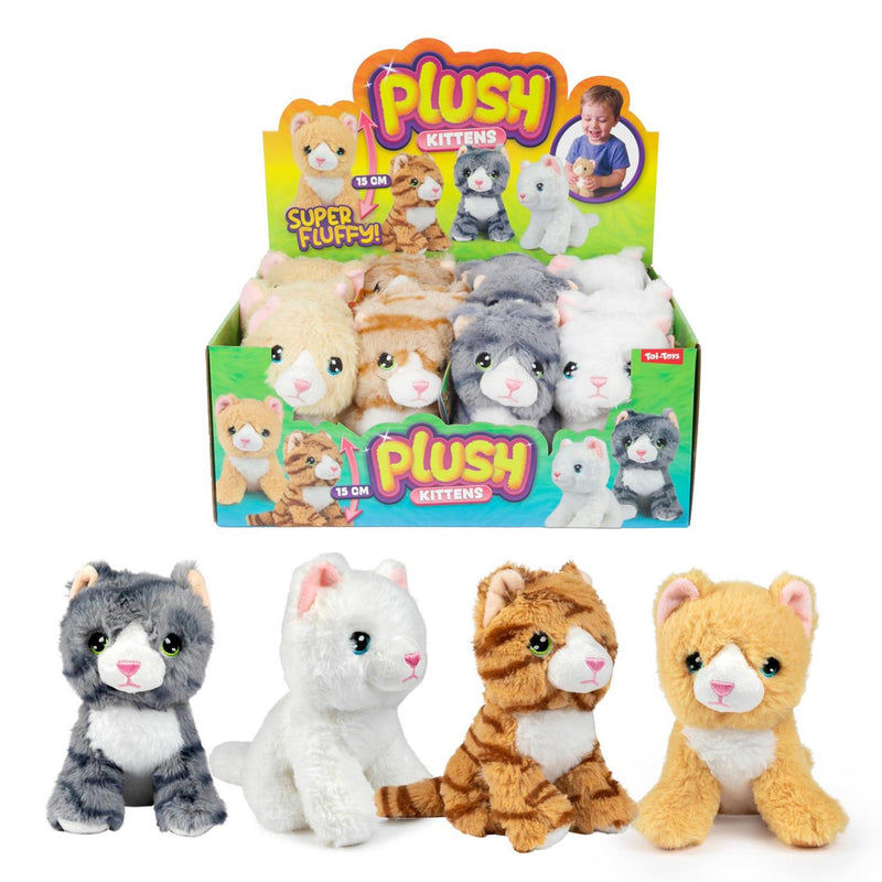 Afbeelding laden in galerijviewer, Toi-toys pluche kat -kitten- 15cm 4ass