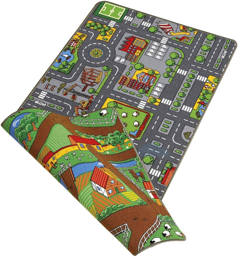 Afbeelding laden in galerijviewer, Paradiso toys speelkleed duoplay omkeerbaar stad en boerderij, 67x100cm