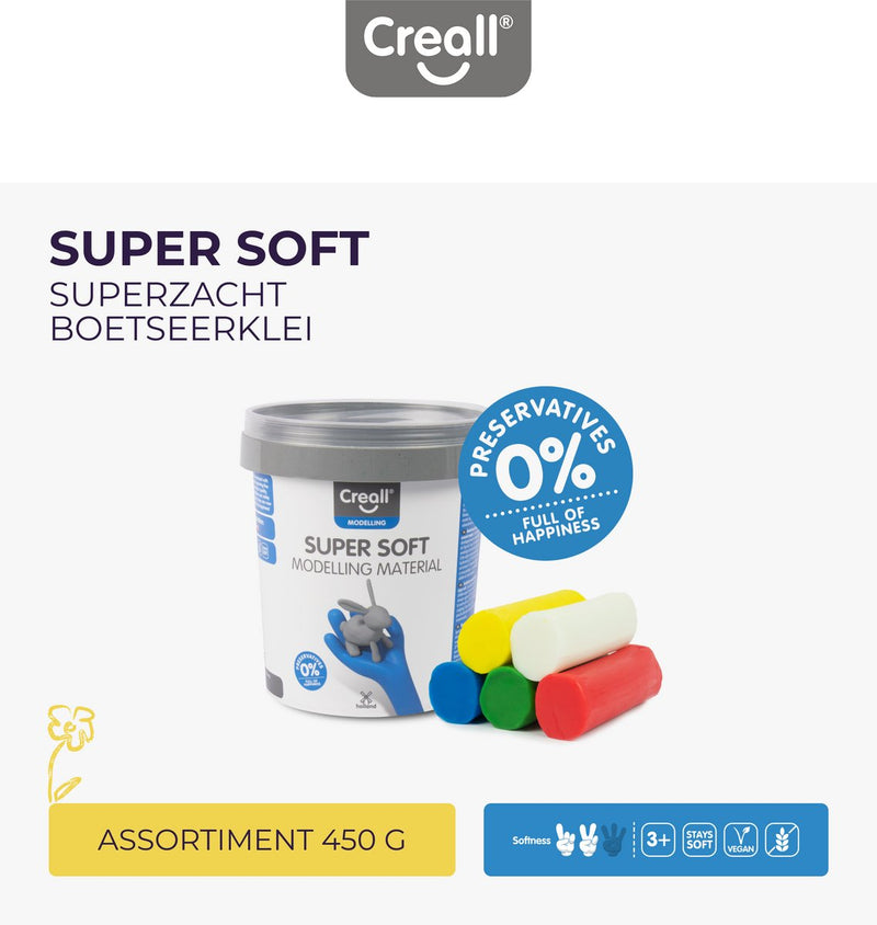 Afbeelding laden in galerijviewer, Creall supersoft klei 5 kleuren, 450gr.