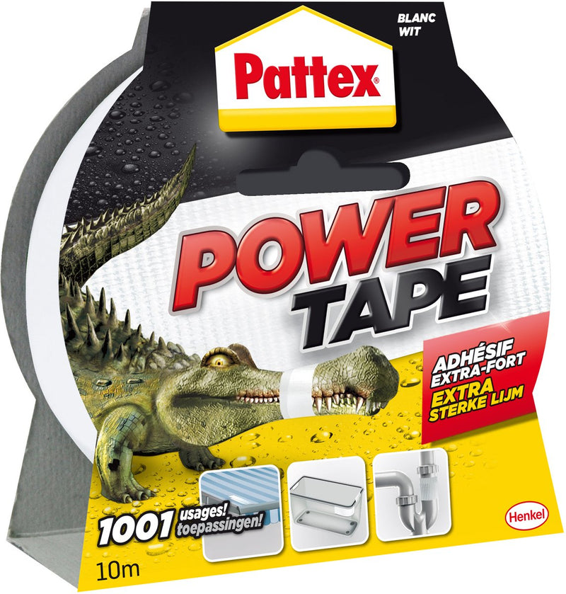 Load image into Gallery viewer, Pattex power tape 10 m wit | power ducktape voor universeel gebruik | waterdichte extreem sterk | premium grip ducktape.