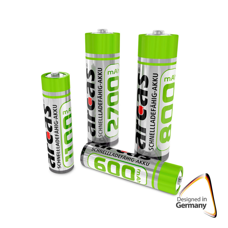 Load image into Gallery viewer, Battery Sales Europe Oplaadbare Batterijen ARCAS Rechargeable NimH AAA HR03 600mAh, 2st.