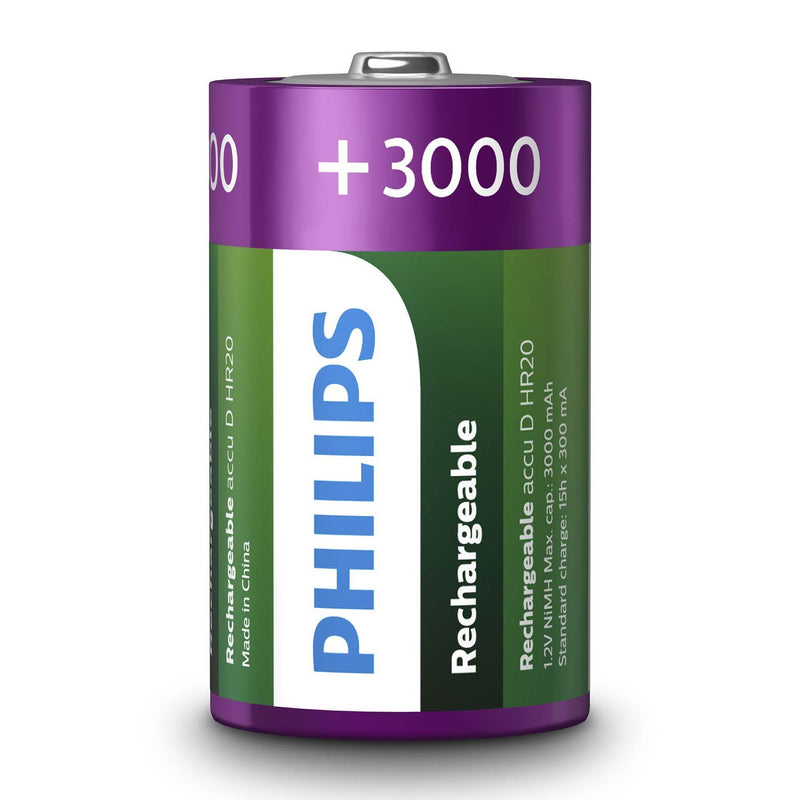 Load image into Gallery viewer, Battery sales europe oplaadbare batterijen philips rechargeable nimh d hr20 3000mah, 2st.