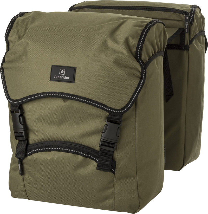 Load image into Gallery viewer, Fastrider unibag traffic - dubbele fietstas - inclusief regenhoes - waterafstotend - 28 liter - groen