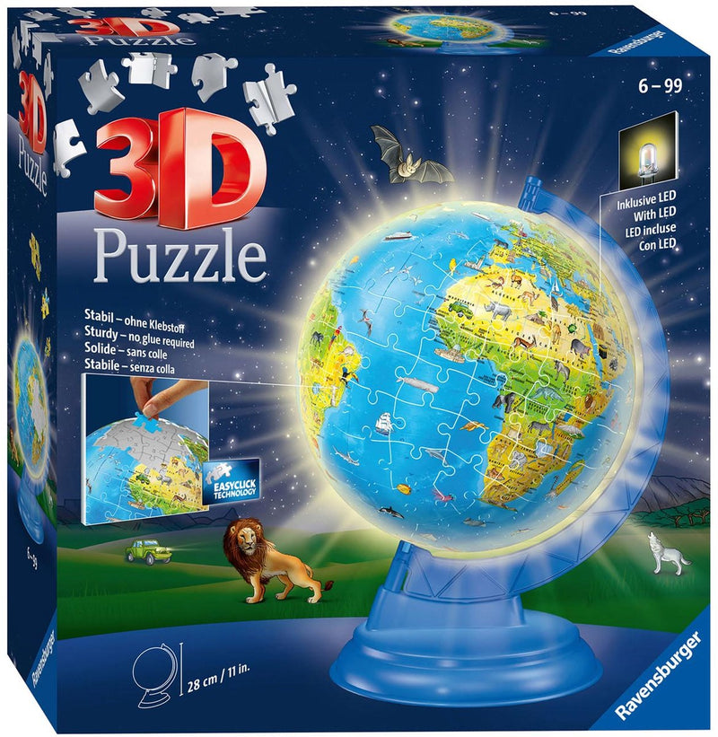 Load image into Gallery viewer, Ravensburger xxl kinder globe night edition engelstalig - 3d puzzel - 180 stukjes
