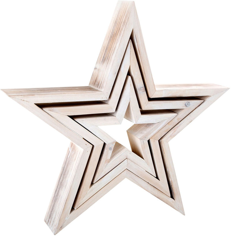Load image into Gallery viewer, Small foot - houten decoratieve sterren, 3st.