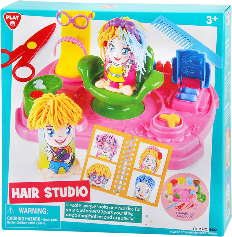 Afbeelding laden in galerijviewer, Playgo haarstudio kleiset - 4 kleipotjes