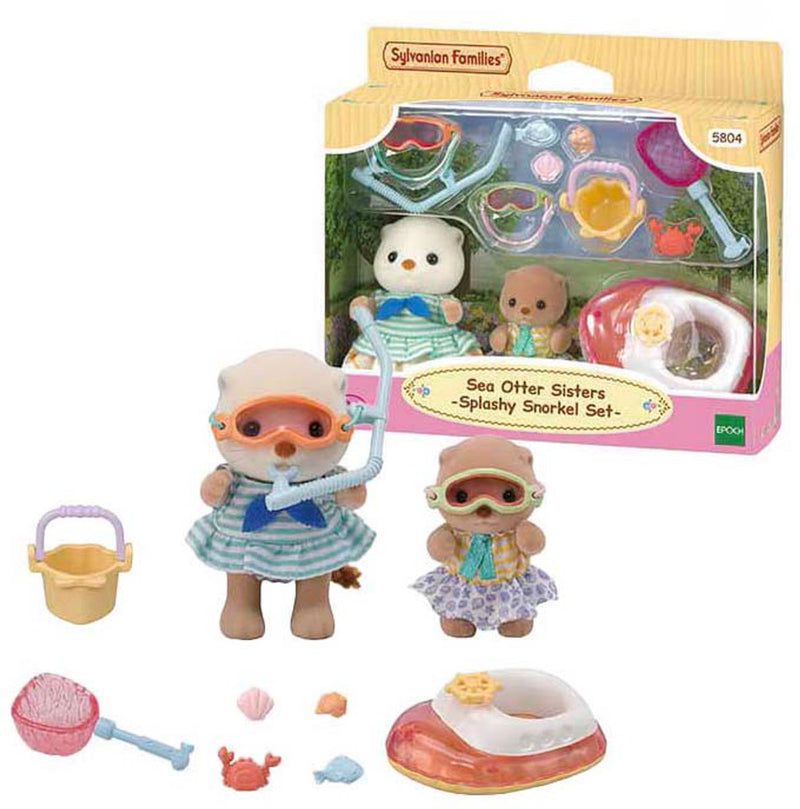 Load image into Gallery viewer, Sylvanian families 5804 zeeotter zussen- splashy snorkel set