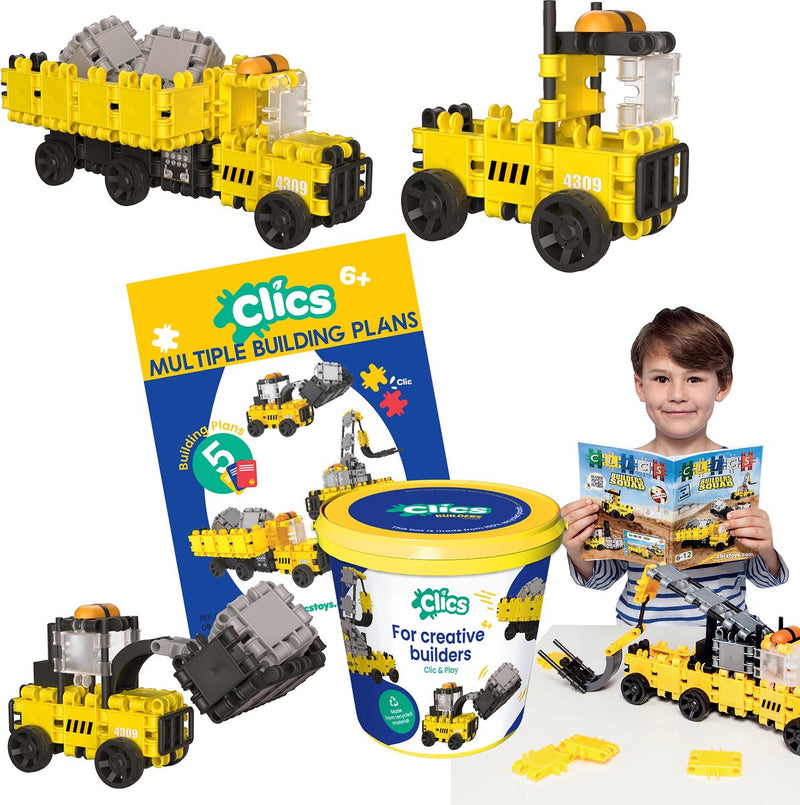 Load image into Gallery viewer, Clics builders 5-in-1 bouwblokken– duurzaam speelgoed gemaakt van gerecycleerde kunststof- bouwset 5 in 1 - speelgoed 4,5,6,7,8 jaar jongens en meisjes- educatief speelgoed- montessori speelgoed- constructie speelgoed