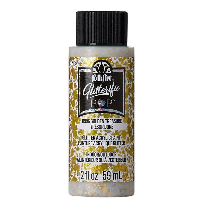 Load image into Gallery viewer, Folkart • glitterific pop acrylic paint golden treasure 59ml