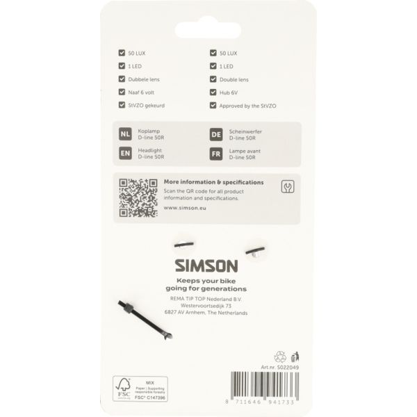 Load image into Gallery viewer, Simson koplamp aurora d-line 50r