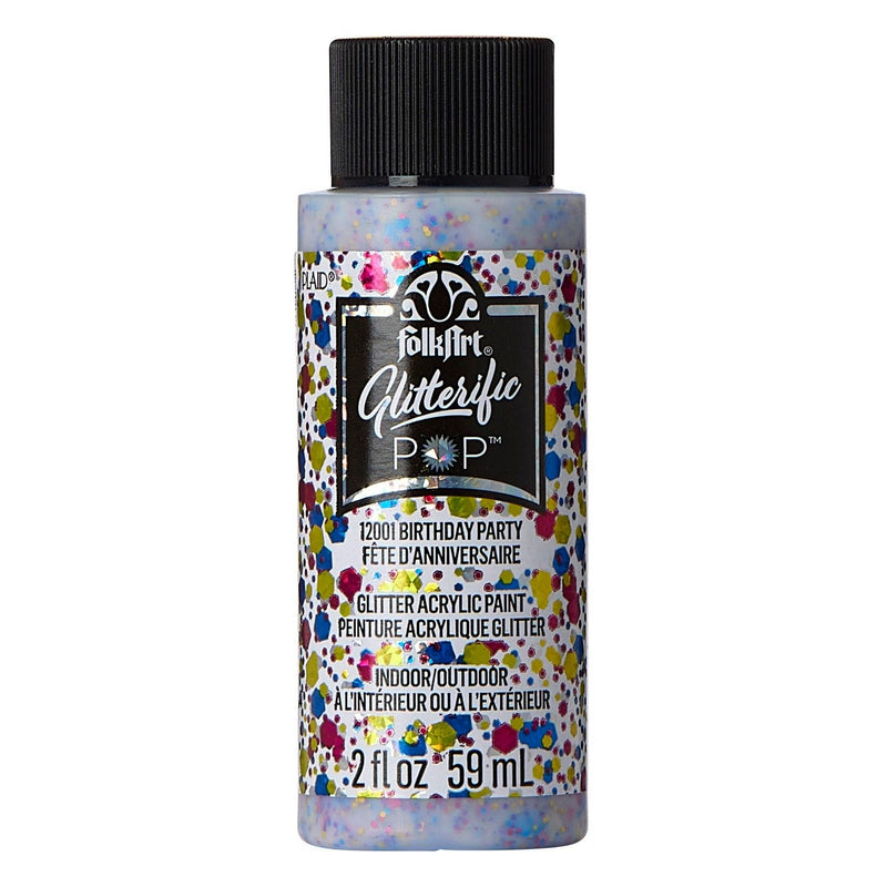 Load image into Gallery viewer, Folkart • glitterific pop acrylic paint birthday party 59ml