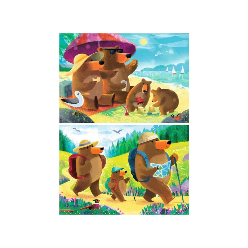 Load image into Gallery viewer, Ravensburger legpuzzel berenfamilie vakantie - 2x24st.