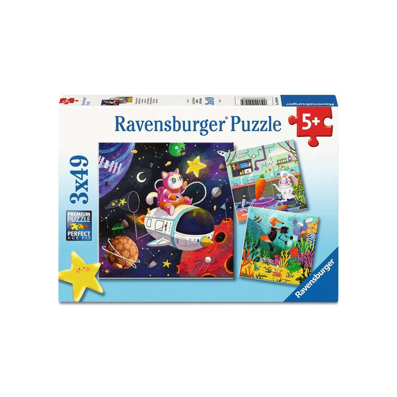 Load image into Gallery viewer, Ravensburger legpuzzel dieren ontdekkers - 3x49st.