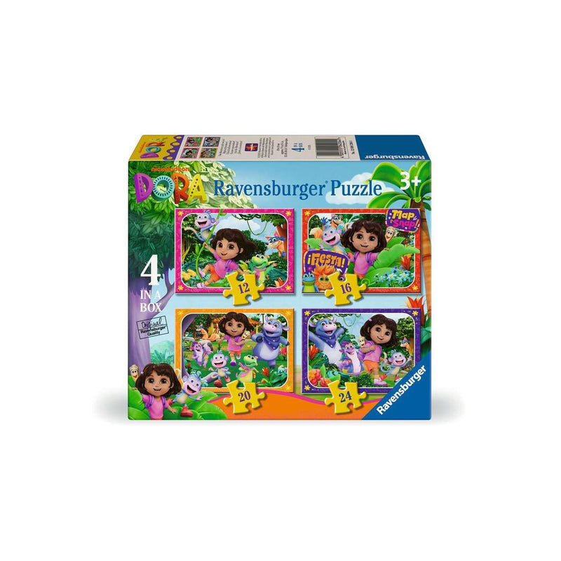 Load image into Gallery viewer, Ravensburger legpuzzel dora the explorer kom bij het avontuur! - 4 puzzels