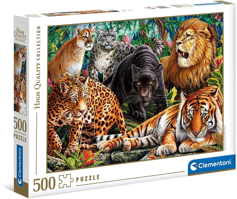 Afbeelding laden in galerijviewer, Clementoni puzzel wilde katachtigen, 500st.