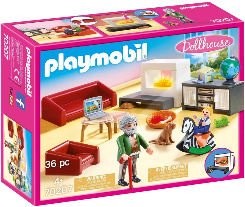 Load image into Gallery viewer, Playmobil dollhouse huiskamer met openhaard - 70207