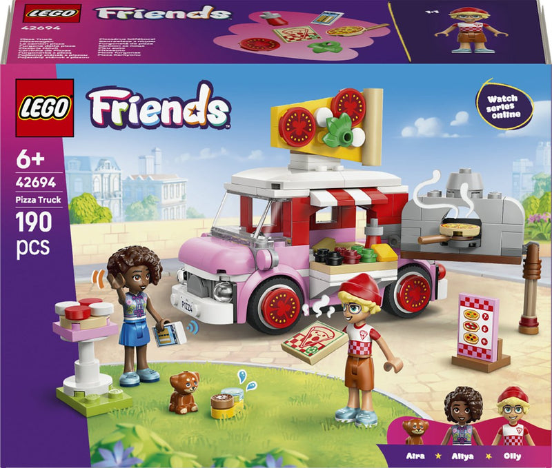 Afbeelding laden in galerijviewer, Lego friends pizzatruck speelgoed voor kinderen vanaf 6 jaar met 2 poppetjes 42694