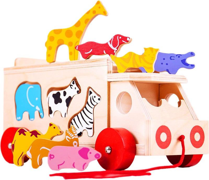 Load image into Gallery viewer, Bigjigs houten vormendoos vrachtwagen, 11dlg.