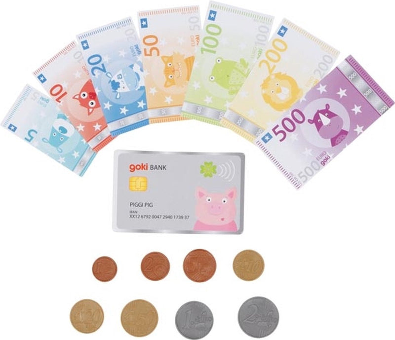 Load image into Gallery viewer, Goki speelgeld dieren met creditcard en muntgeld, 117dlg.