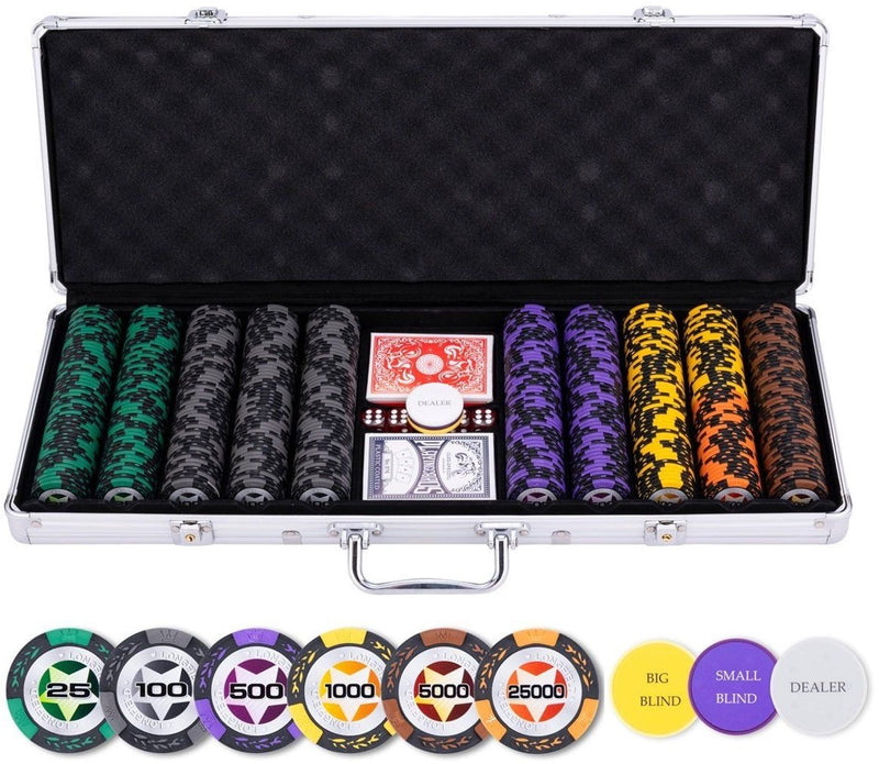 Load image into Gallery viewer, Longfield pokerset in zilveren koffer - high stake 500 chips 14gr.