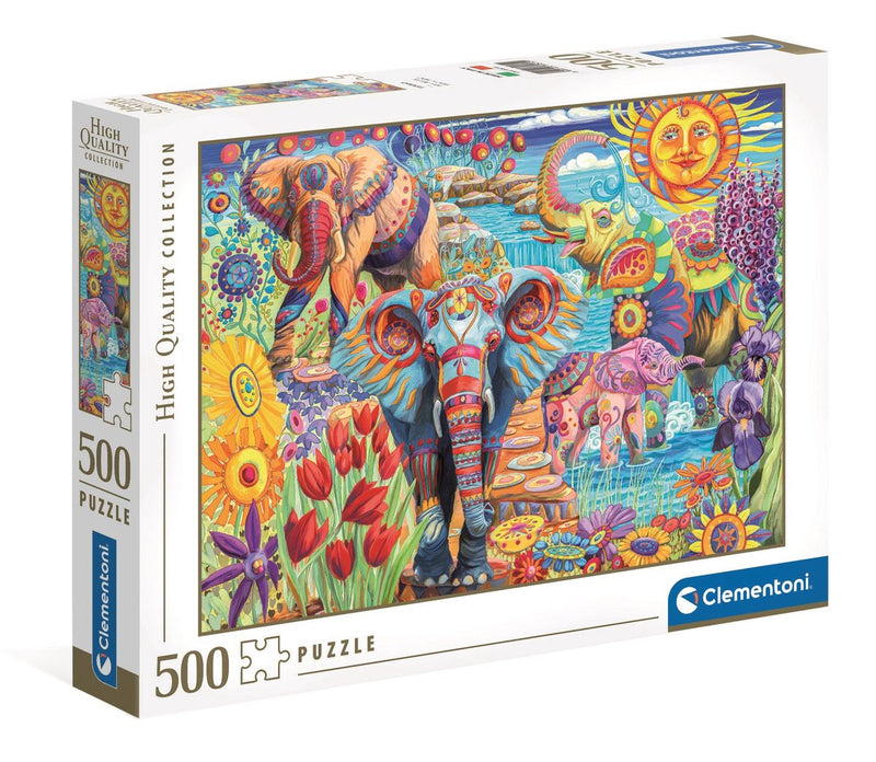 Load image into Gallery viewer, Clementoni legpuzzel kunstwerken olifanten carnaval, 500st.