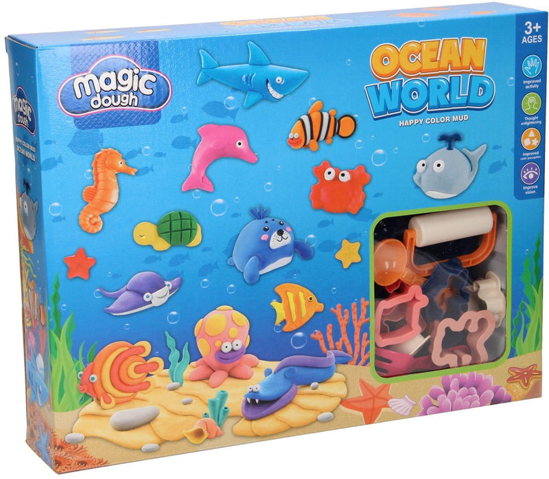Load image into Gallery viewer, Lobbes speelgoed bv lobbes klei speelset onderwaterwereld - 6 kleuren klei en accessoires.