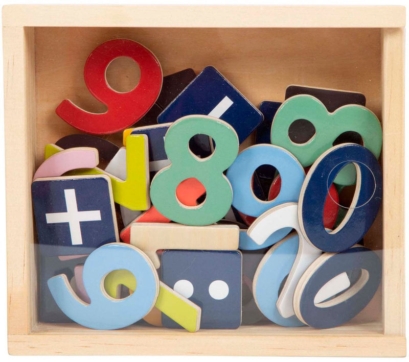 Load image into Gallery viewer, Small foot - houten magnetische cijfers kleur. 37dlg.