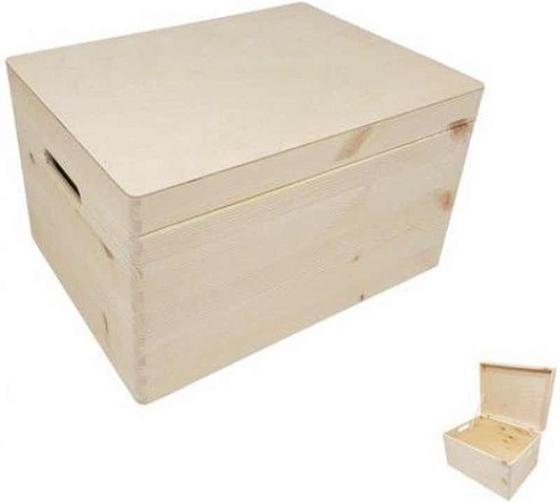 Load image into Gallery viewer, Small foot playwood houten opbergkist met klepdeksel