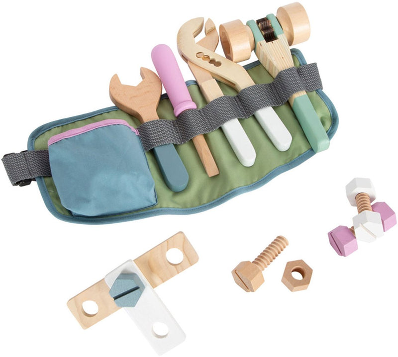 Load image into Gallery viewer, Small foot - gereedsschapsriem met houten gereedschap, 15dlg.