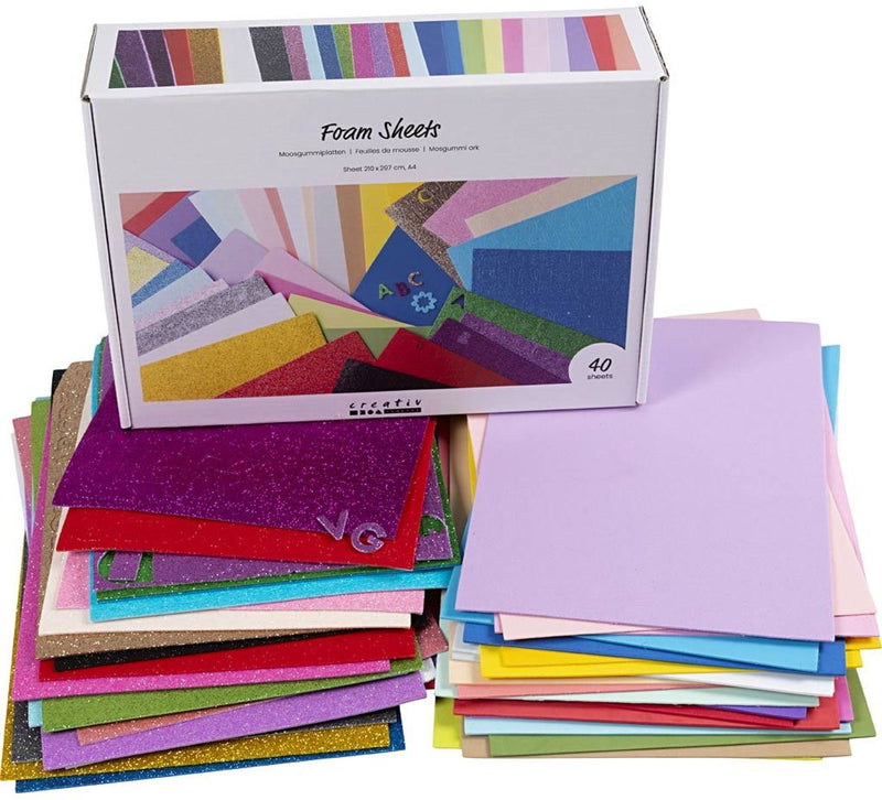 Afbeelding laden in galerijviewer, Creativ company http: www.cchobby.nl foam-vellen-a4-vel-210x297-cm-diverse-kleuren-40-vel-1-doos