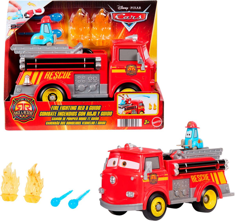 Load image into Gallery viewer, Mattel disney en pixar cars radiator springs racen en redden - brandweer - red en guido speelset