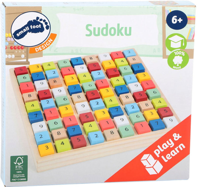 Afbeelding laden in galerijviewer, Small foot - houten sudoku spel kleur, 82dlg.
