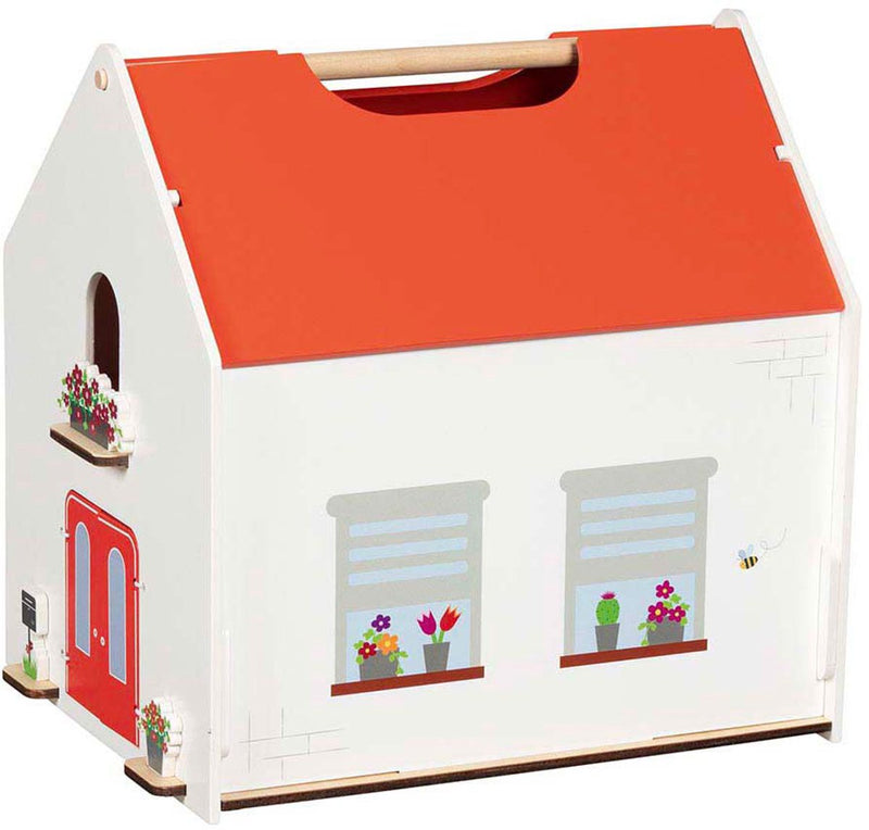 Load image into Gallery viewer, Goki houten draagbaar poppenhuis met accessoires