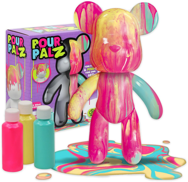 Load image into Gallery viewer, Gear2play pour palz large paint bear 'bubblegum pop' - gietverfset (roze, geel, turquoise)
