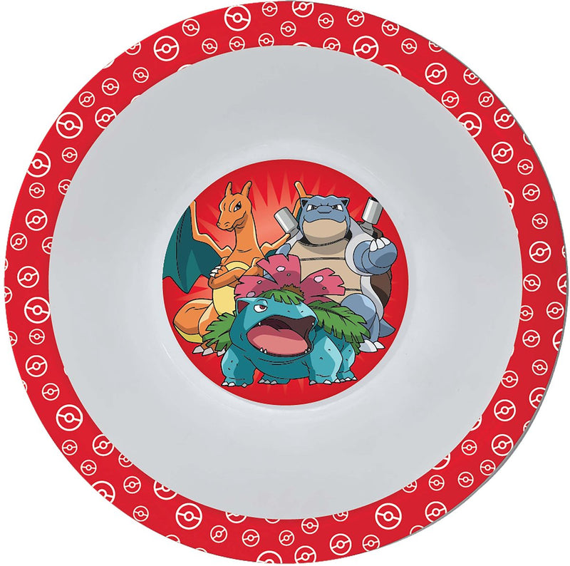 Load image into Gallery viewer, Pokémon thema kinder bordje - diep - d16 cm - kunststof - rood - kinderservies - kommetje