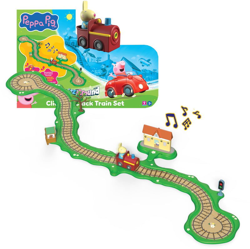 Load image into Gallery viewer, Gear2play peppa pig whizz around - klik-klak trein speelset - modulaire rijbaan voor whizz around voertuigen - interactief met muziek en geluid