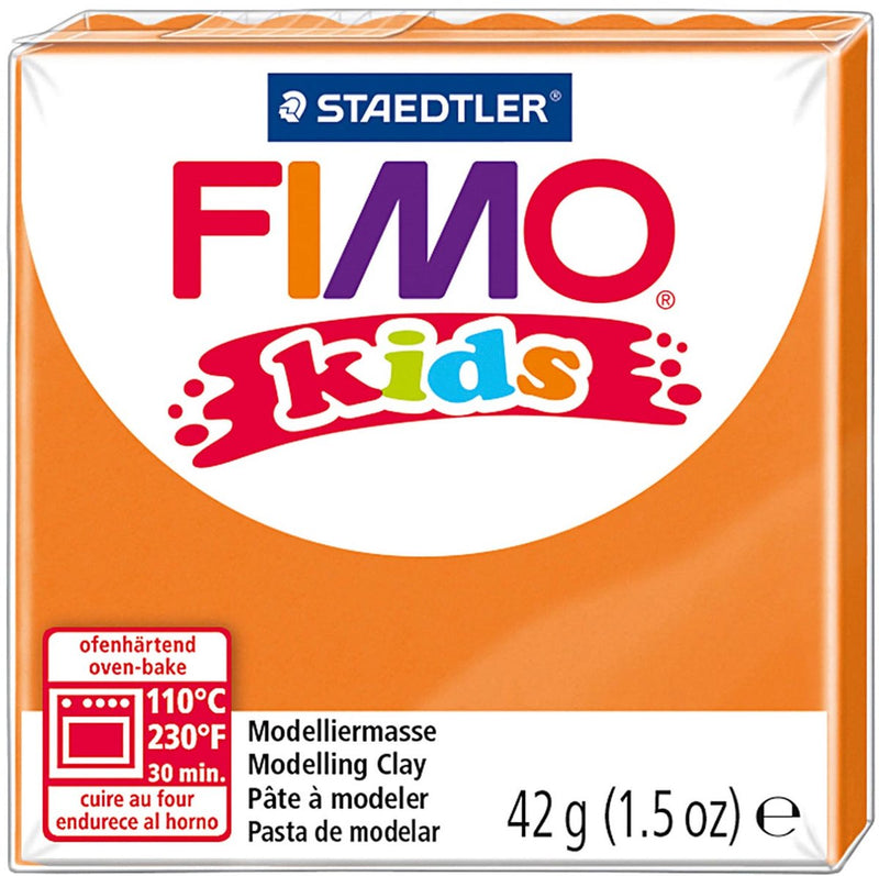 Load image into Gallery viewer, Fimo kids 8030 - ovenhardende boetseerklei - blokje 42 g - oranje