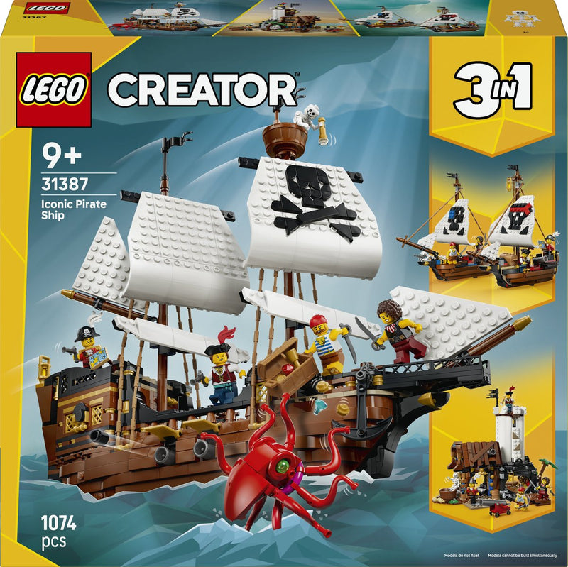 Afbeelding laden in galerijviewer, Lego creator 3in1 klassiek piratenschip piraten boot speelgoed voor kinderen 31387