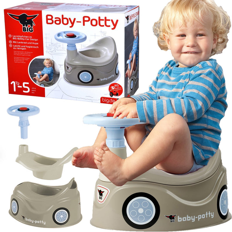 Afbeelding laden in galerijviewer, Big baby potty plaspot met stuur grijs