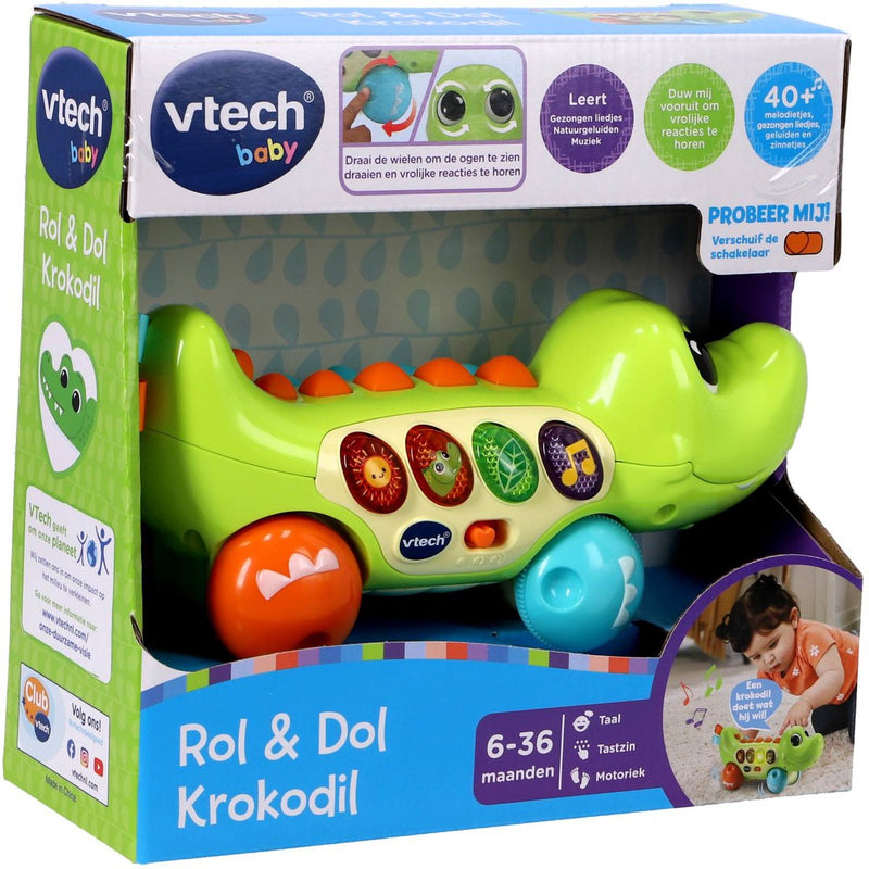 Load image into Gallery viewer, Vtech baby dierenvriendjes krokodil - educatief baby speelgoed - activiteitenroller met lichts- en geluidseffecten - cadeau - vanaf 6 maanden
