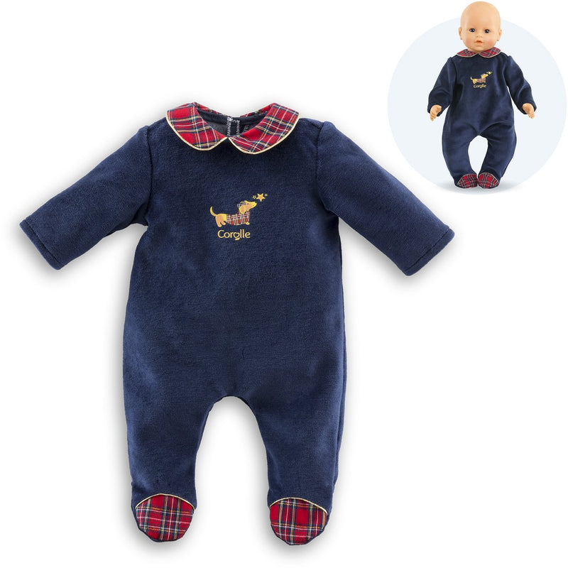 Load image into Gallery viewer, Corolle poppen pyjama - marineblauw - poppenkleding 42cm.