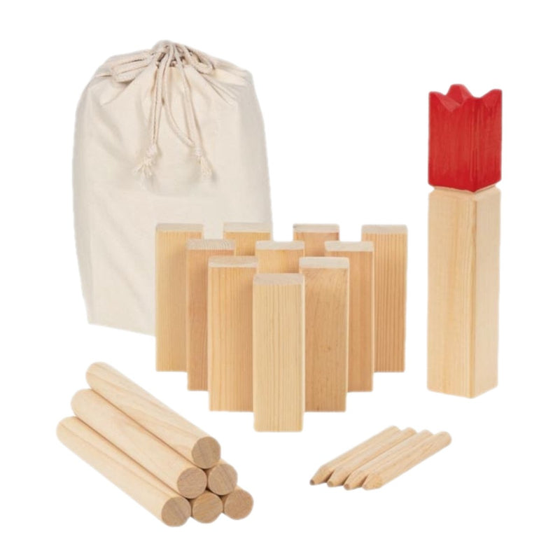 Afbeelding laden in galerijviewer, Goki houten kubb spel in katoenen zak, 21dlg.