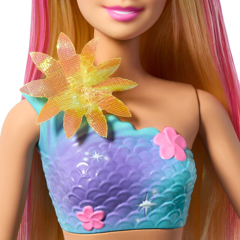 Afbeelding laden in galerijviewer, Barbie zeemeermin met magische bloemen blauw