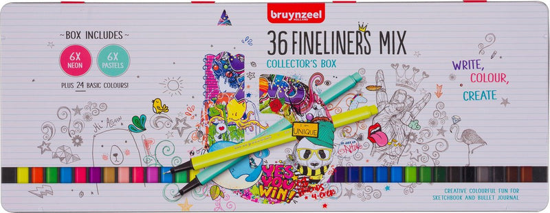 Afbeelding laden in galerijviewer, Bruynzeel fineliner set 36 kleuren