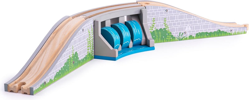 Afbeelding laden in galerijviewer, Bigjigs houten trein brug met waterval - compatibel met de meeste merken