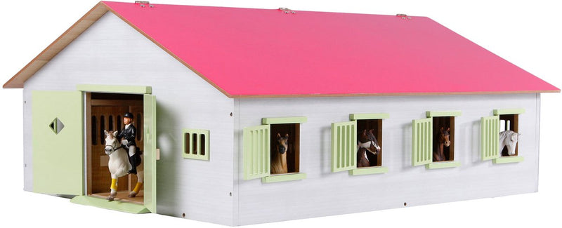 Load image into Gallery viewer, Kids globe paardenstal roze met 7 boxen, 1:24